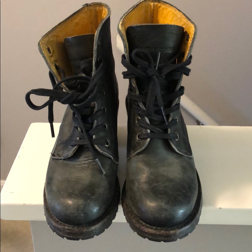 FRYE Sabrina Boots- Black Distressed Style
